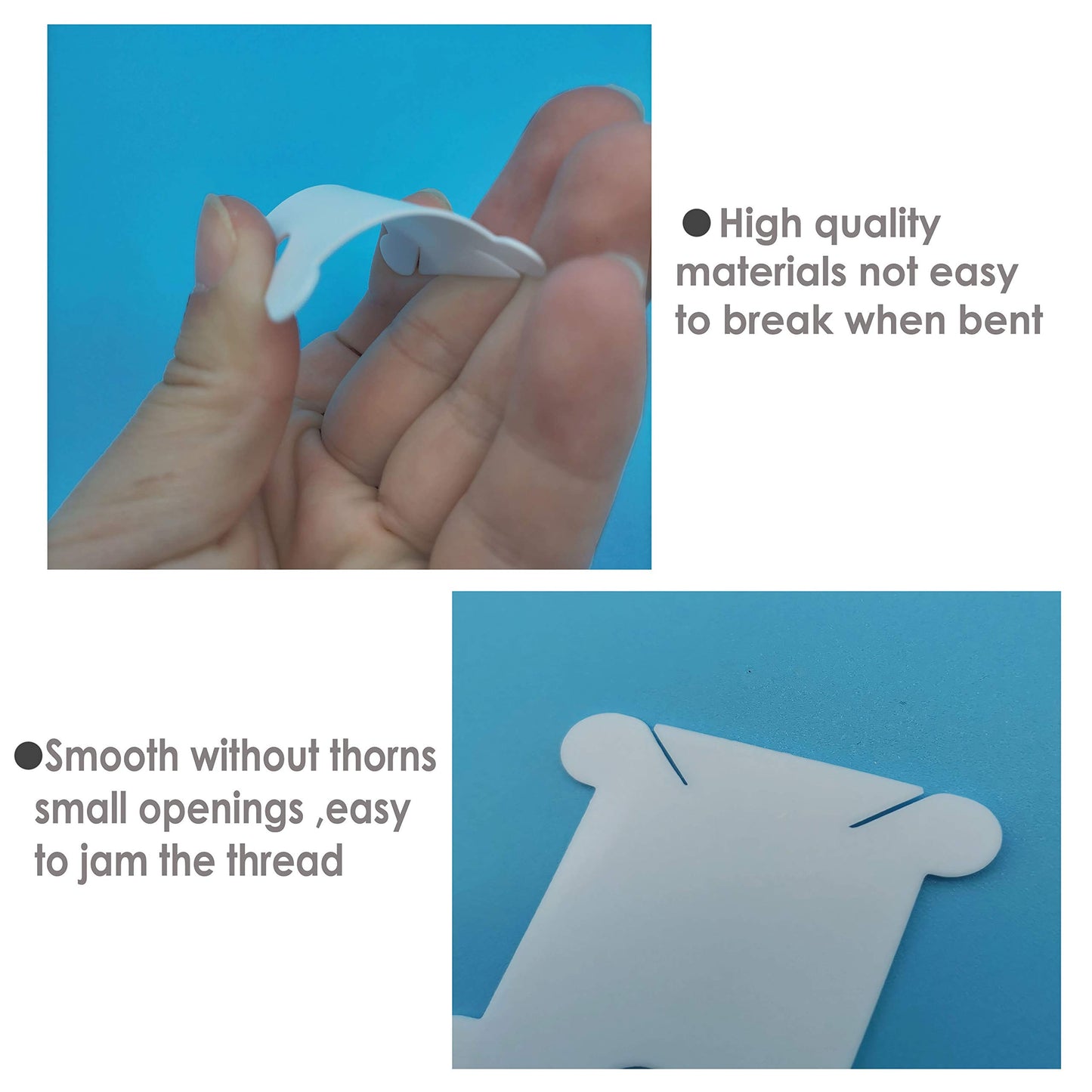 300 Pieces Plastic Floss Bobbins with 1 Bobbin White Winders for Cross Stitch Cotton Thread Craft DIY Sewing Storage, Thread Organizer Holder Set Embroidery Thread Cards Cross Stitch Bobbin 300 + 1