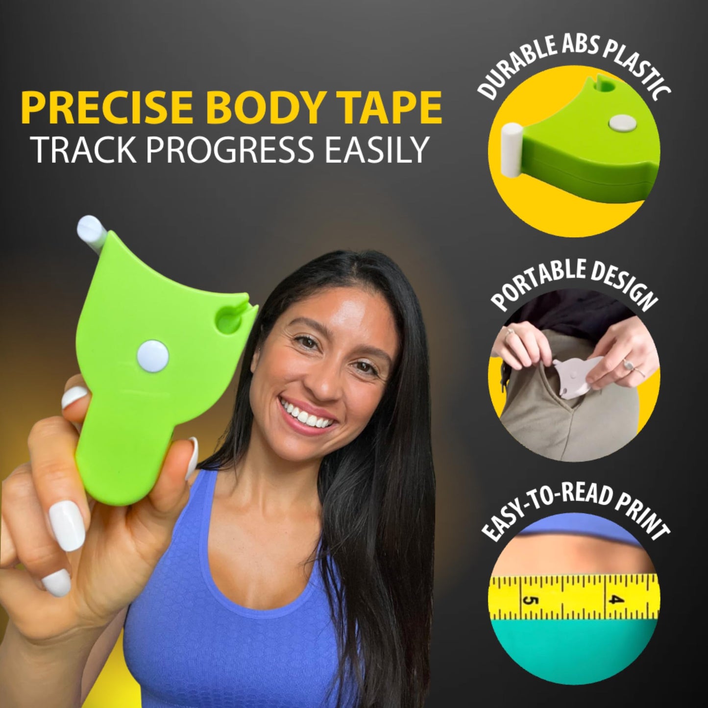 Perfect Body Tape Measure - 80 Inch Automatic Telescopic Tape Measure - Retractable Measuring Tape for Body: Waist, Hip, Bust, Arms, and More (White - 80 inch)