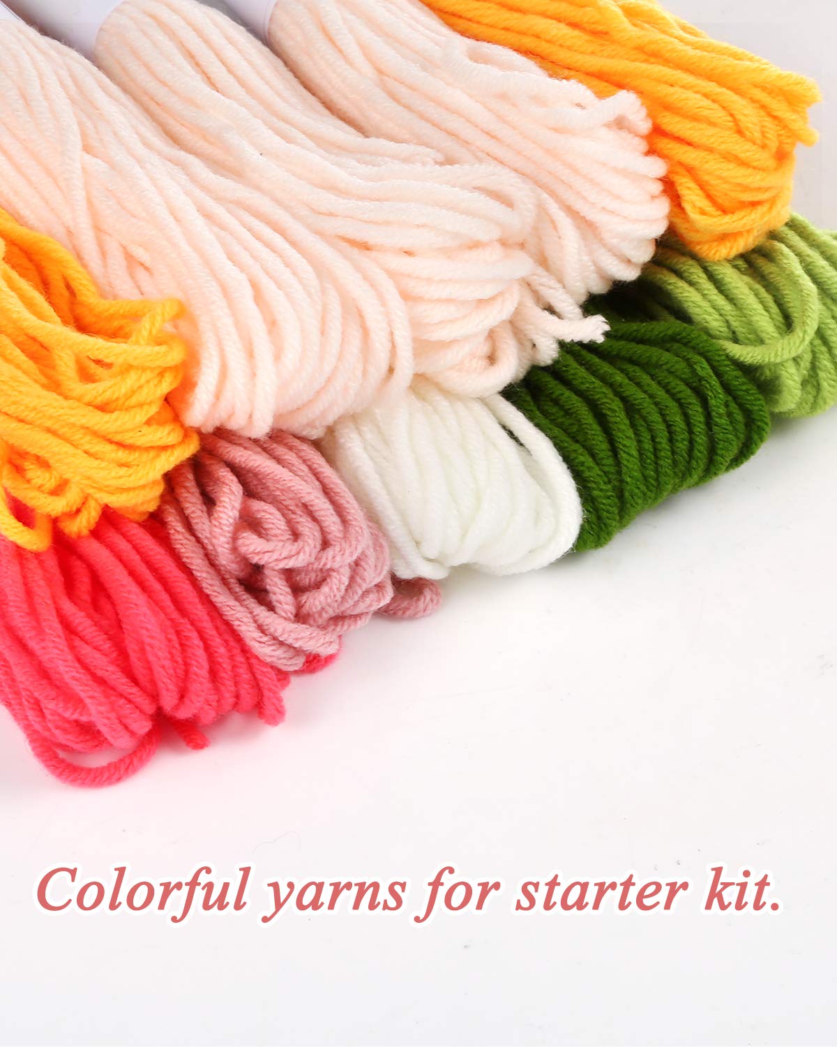 Pllieay 2 Set Punch Needle Embroidery Starter Kits Include Instructions, Punch Needle Fabric with Pattern, Yarns, Embroidery Hoops for Rug-Punch & Pinch Needle