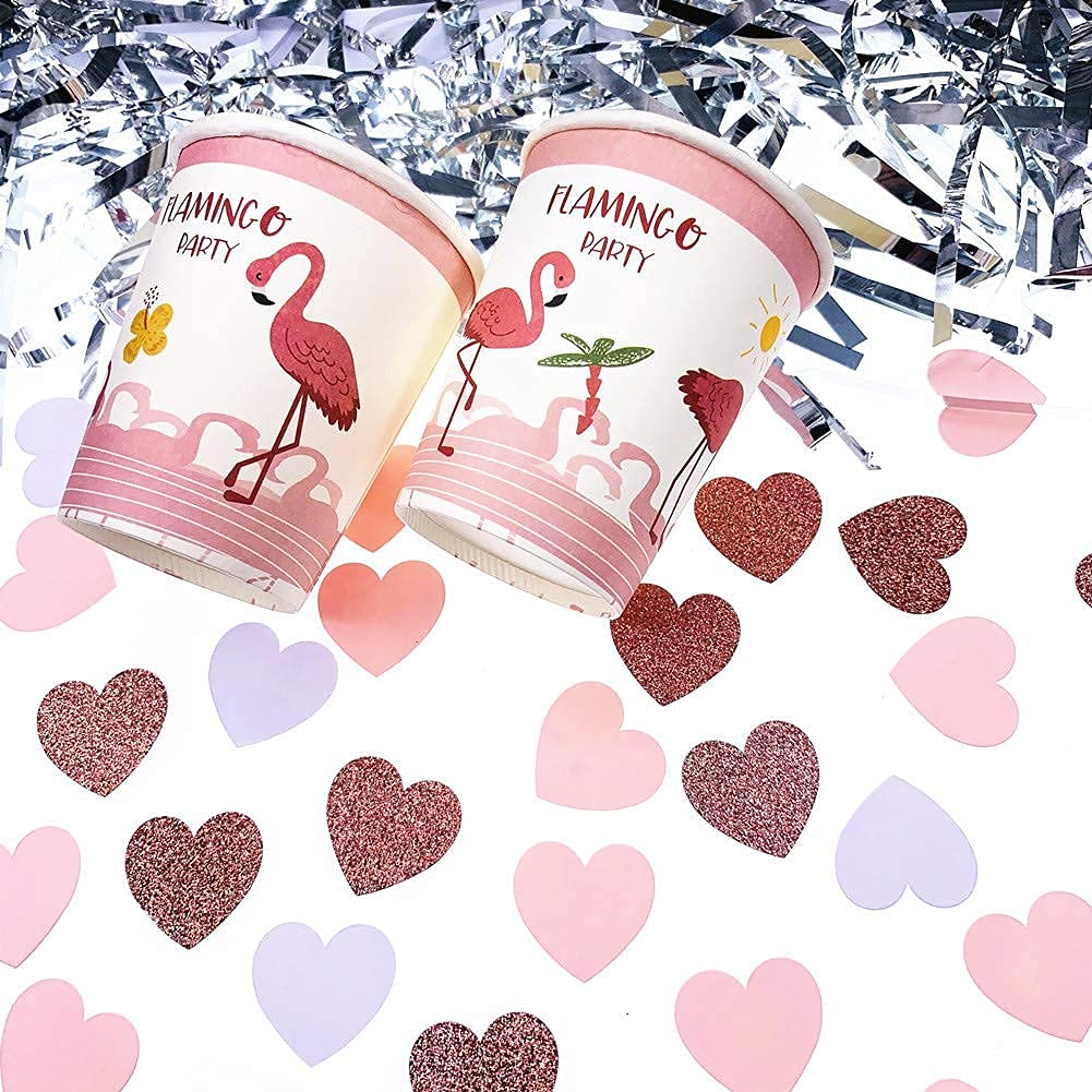 Rose-Gold Pink Valentines-Day Decorations Heart-Confetti - 200pcs Mothers Day Brunch Engagement Bachelorette Table Decor,Wedding Baby Shower Birthday Glitter Paper Party Confetti Lasting Surprise