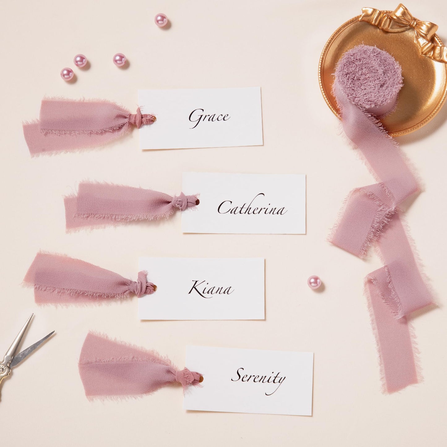 Burgundy and Pink Chiffon Ribbon for Flower Bouquet, 1" x21Yd Fabric Ribbon for Gift Wrapping, Handmade Frayed Ribbon for Wedding Invitations/Christmas Decorations