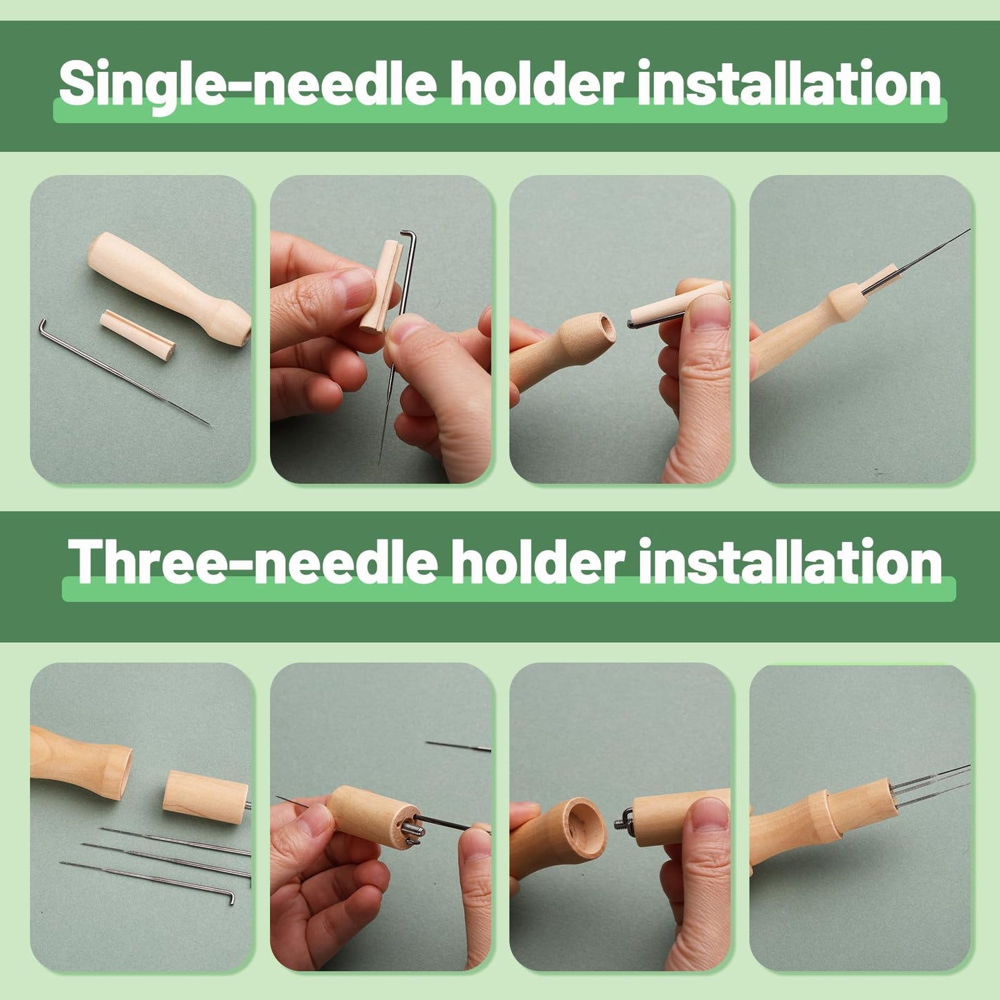 Needle Felting Kit, Wool Felting Needles, 4 Sizes Felting Needles with Needle Bottle Felting Tool Holders, Complete Needle Felting Tools Kit Needle Felting Supplies for Beginner Professional