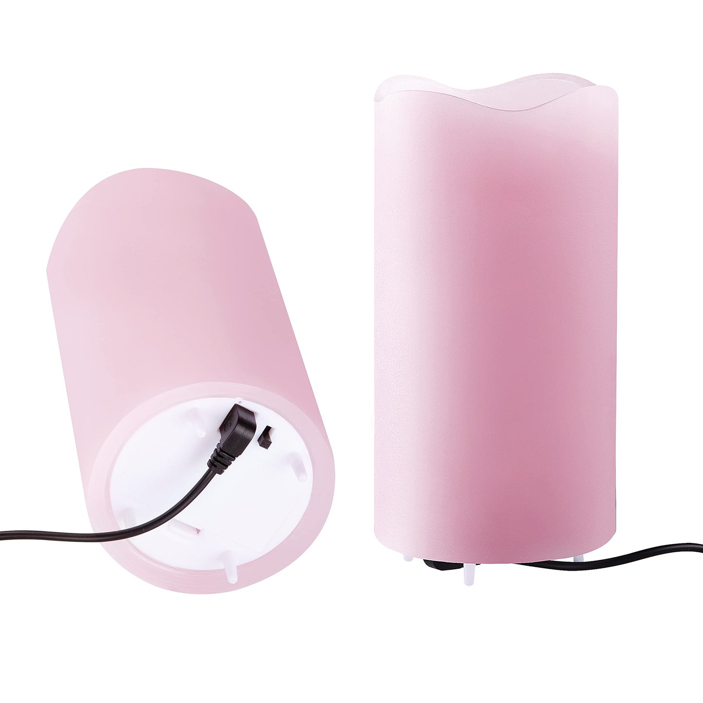 XingsLight Valentines Day Flameless Candles Romantic Pink Heart Projector Lights Battery Operated Night Light with Remote and Timer, LED Candle Home Decorations