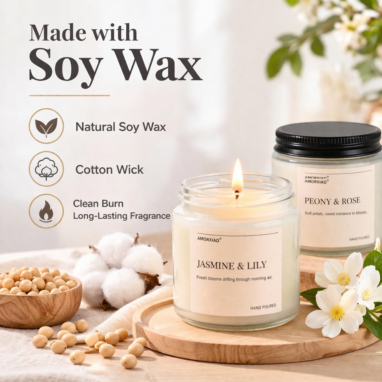 Scented Candles Gift Set, 8 Pack Soy Wax Candles for Home, Floral Fresh Aromatherapy Scents for Women, Birthday, Mother's Day