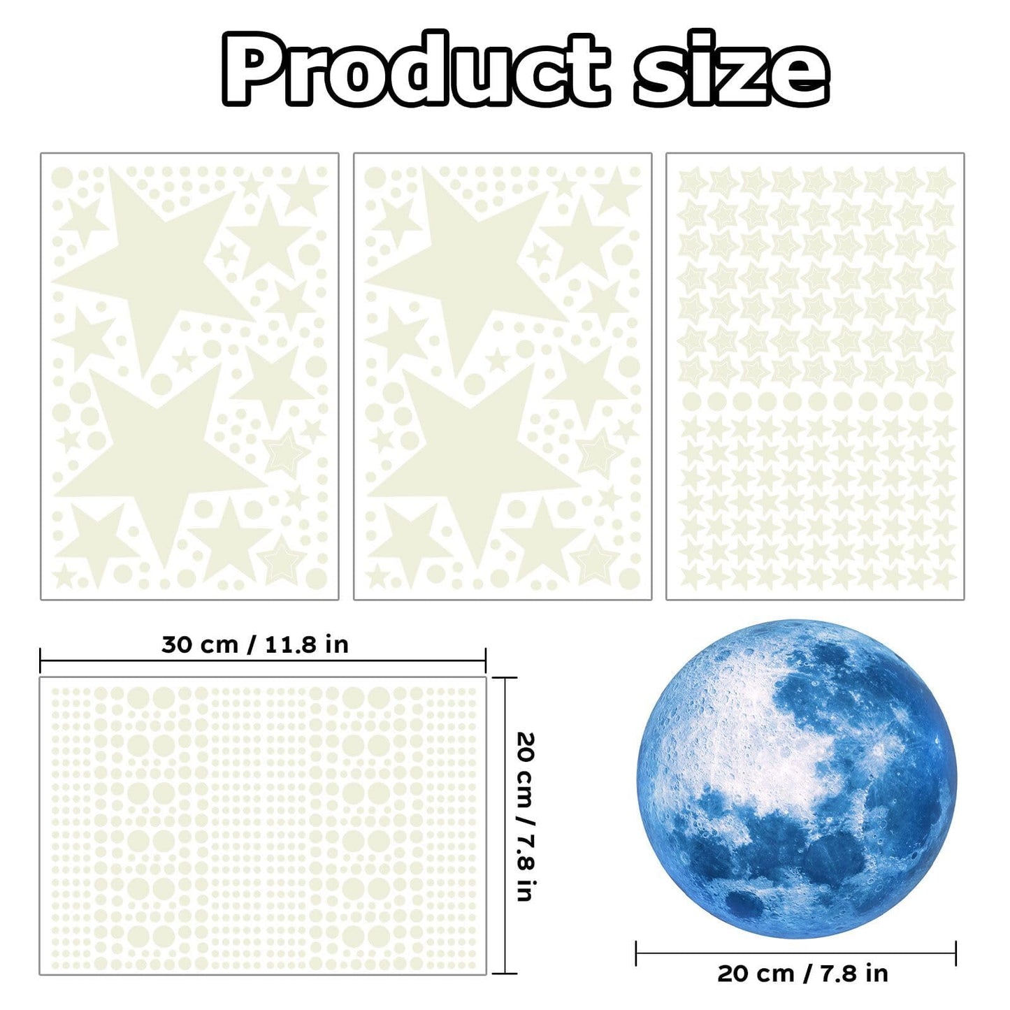 1138Pcs Glow in The Dark Stars, Glow in The Dark Moon for Ceiling Planets Space Wall Stickers Solar System Galaxy Wall Decals for Kids Boys Bedroom Living Room Decoration -Blue