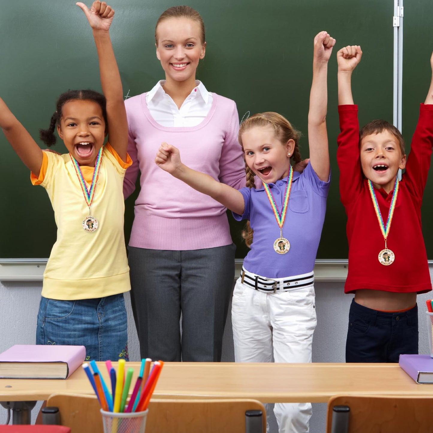 Kindergarten Graduation Medal for Kids Preschool Pre-k Graduation Award Medals with Neck Ribbon for School Student Graduation Party Gifts Favors(Metal, 2 Inch)