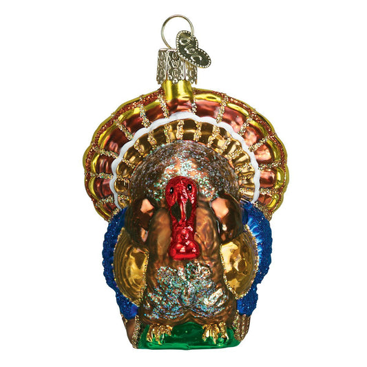 Old World Christmas Tom Turkey Glass Blown Ornament for Christmas Tree, Handcrafted Holiday Decoration, Thanksgiving Collection