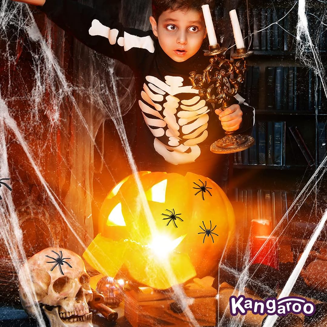 Halloween Decorations Outdoor, Indoor Spider Web, Spooky 800 sq. ft. Cobweb Halloween Patio Party Spider Webs, Spider Webs Halloween Decorations, Spider Webs & Fake Spiders