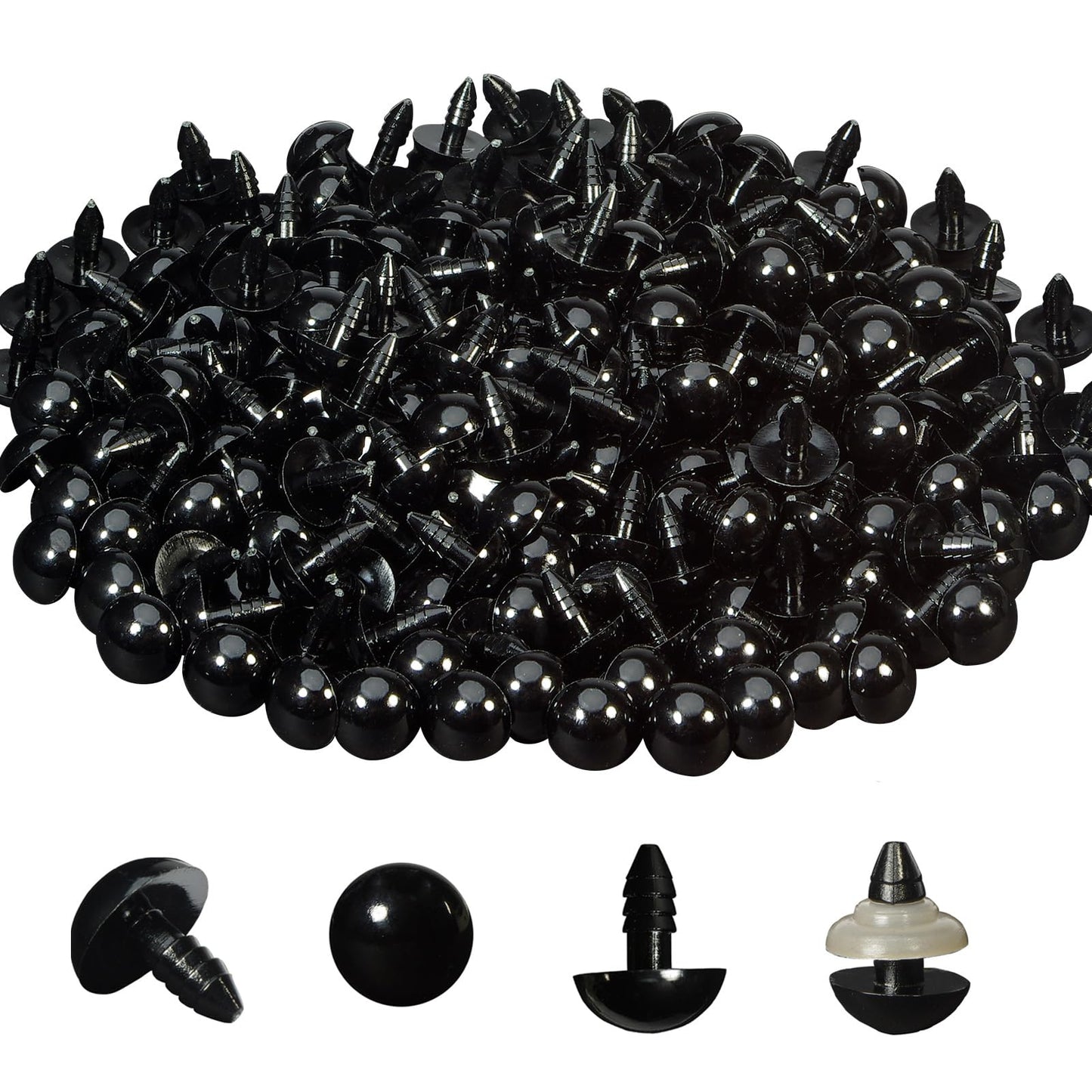 Zhbrchz 320pcs Include 160pcs 10mm Safety Eyes Plastic Crafts Safety Eyes with 160pcs Washers for Amigurumi Crochet Bears Stuffed Animals Doll Making