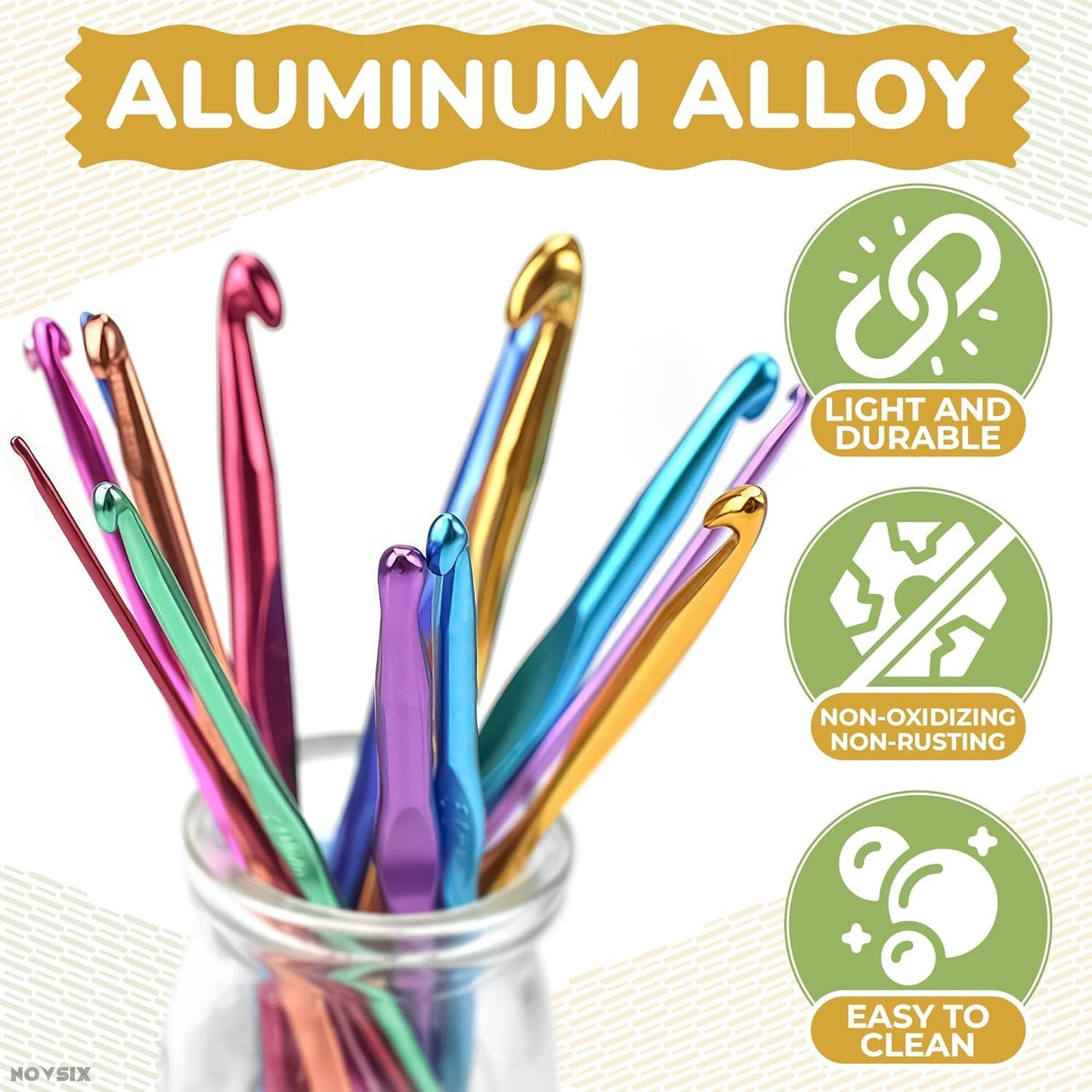 Crochet Hook Knitting Needle Set - 14Pcs Crochet Needles for Crocheting Yarn Clover Crochet Hooks Crochet Accessories (2-10mm) - Adults Craft Supplies and Tools Clover Crochet Hooks