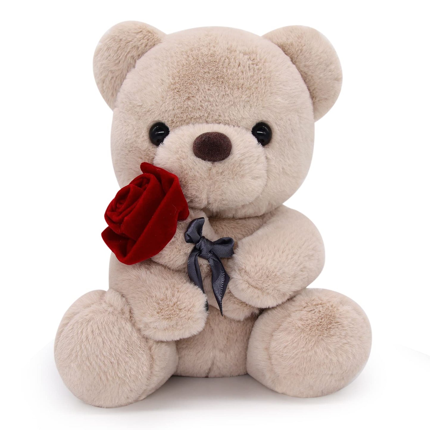Teddy Bear Stuffed Animals with Rose, 9Inch Valentines Day Teddy Bear, Valentines Day Gift for Girlfriend Boyfriend Kids, Kawaii Bear Plush, Anniversary,Birthdays Present