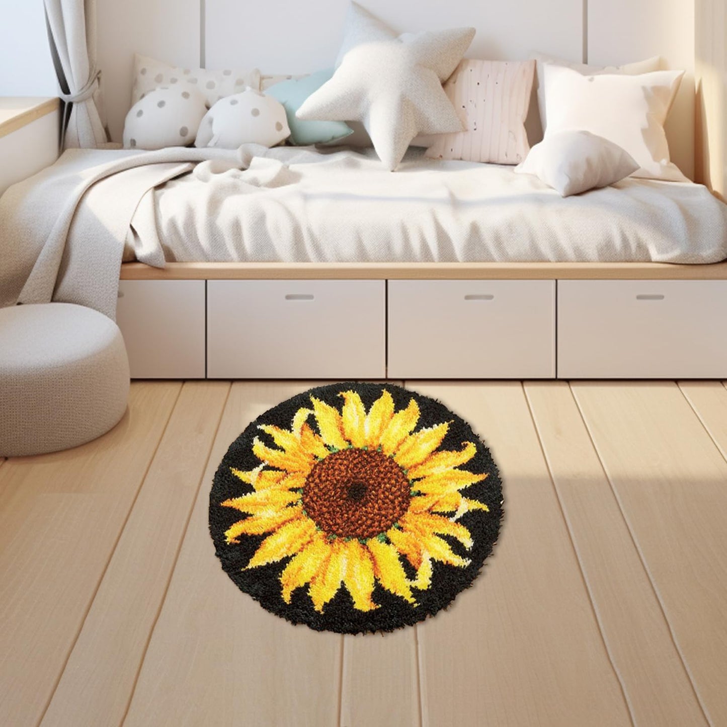 MIAOLLUN Latch Hook Kit, Reindeer Christmas Pattern DIY Rug Crochet Yarn Kits, Embroidery Decoration 20.4" X 15" (52X38cm)