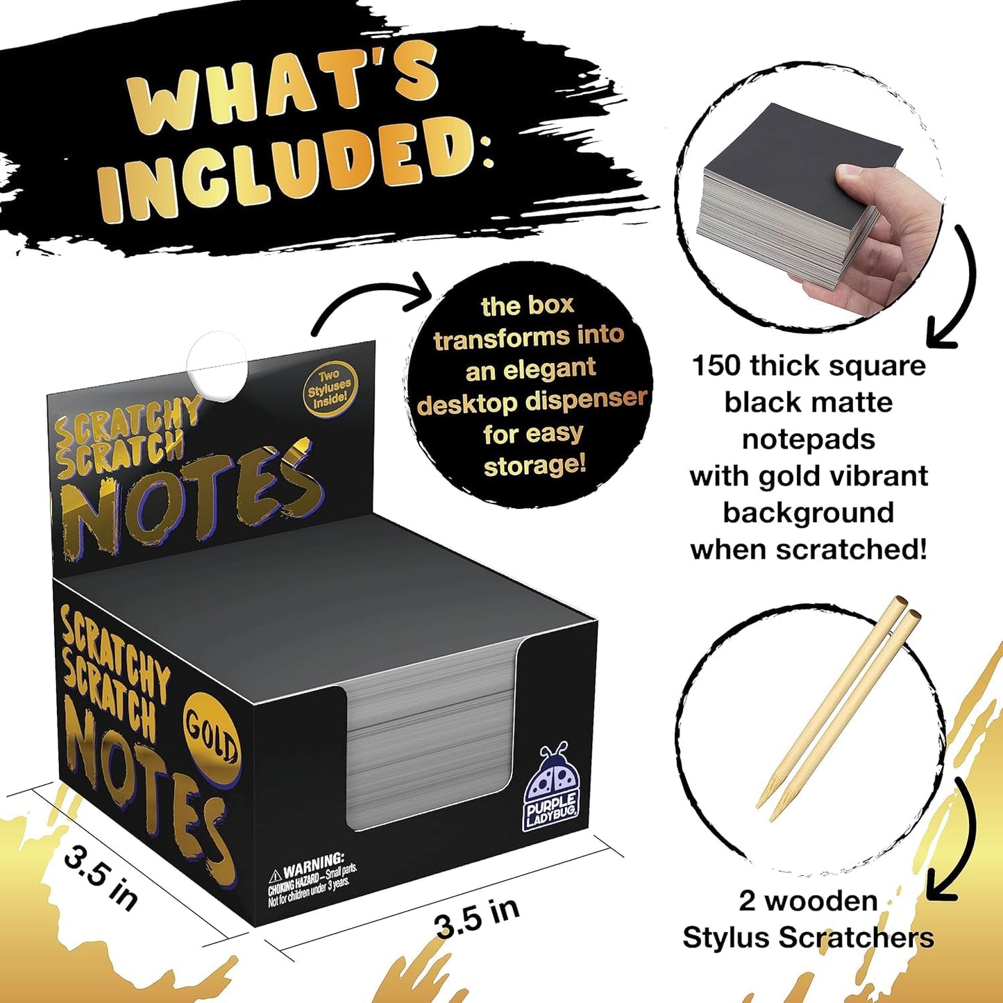 PURPLE LADYBUG Scratch Art for Kids - Crafts for Ages 8-12, Fun Creative Craft Activities for Kids, Teens, Summer, Camping, Travel, Gifts for Girls