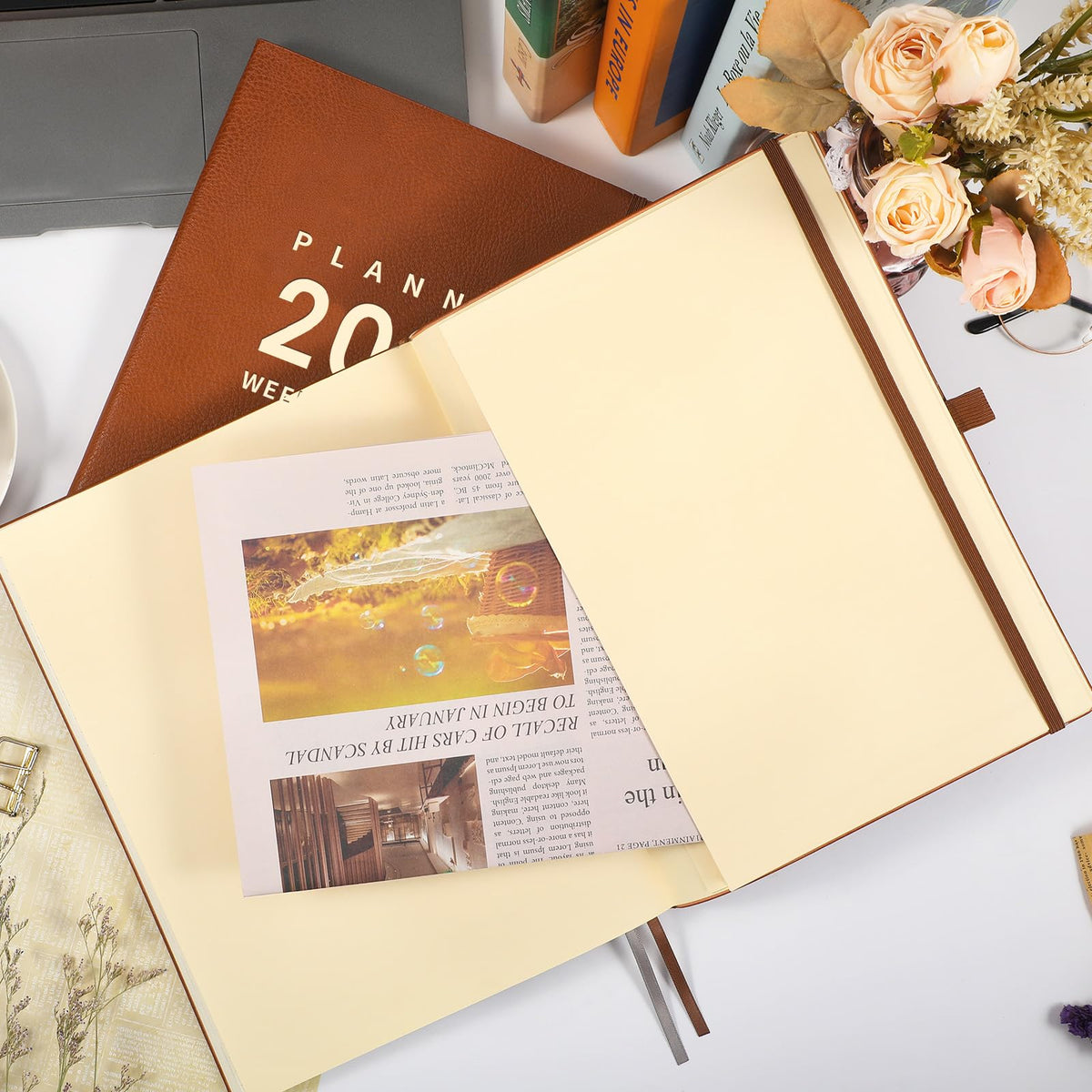 2027 Planner - 2027 Planner Weekly and Monthly, 8.5" x 11", Jan-Dec 2027, Faux Leather Cover, Pen Holder, Pocket, 25 Notes Pages, A4 Premium Paper - Brown