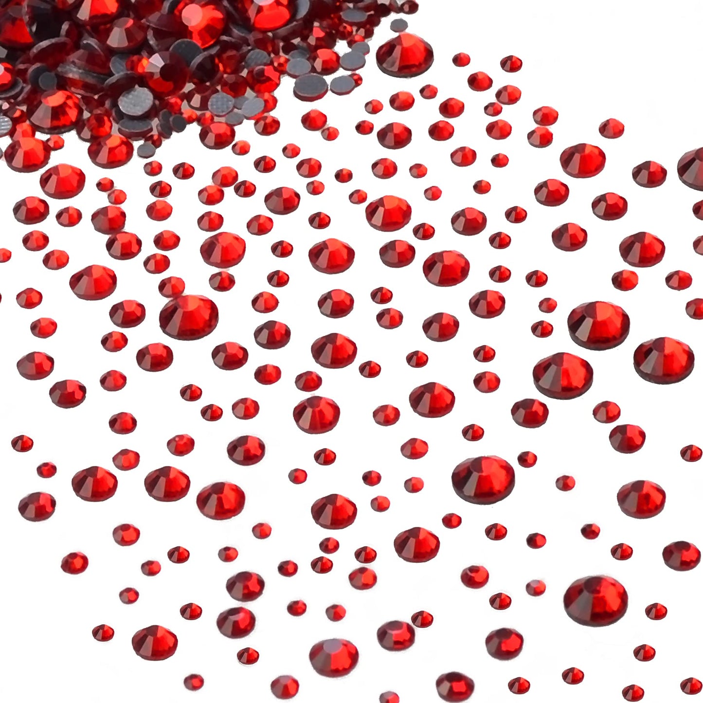 7000pcs+ Flatback Glass Hotfix Iron On Rhinestones Crystal for DIY Making with 1 Tweezer & 1 Picking Pen for Shoes, Clothes, Face Art, Bags, Manicure (Siam, 5-Sizes)