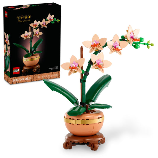 LEGO Botanicals Mini Orchid Building Set - Artificial, Fake Orchid for Home Decor, Adults Ages 18+ - Gift for Graduation- Indoor Plant Decorations for Table, Desk, Office - 10343