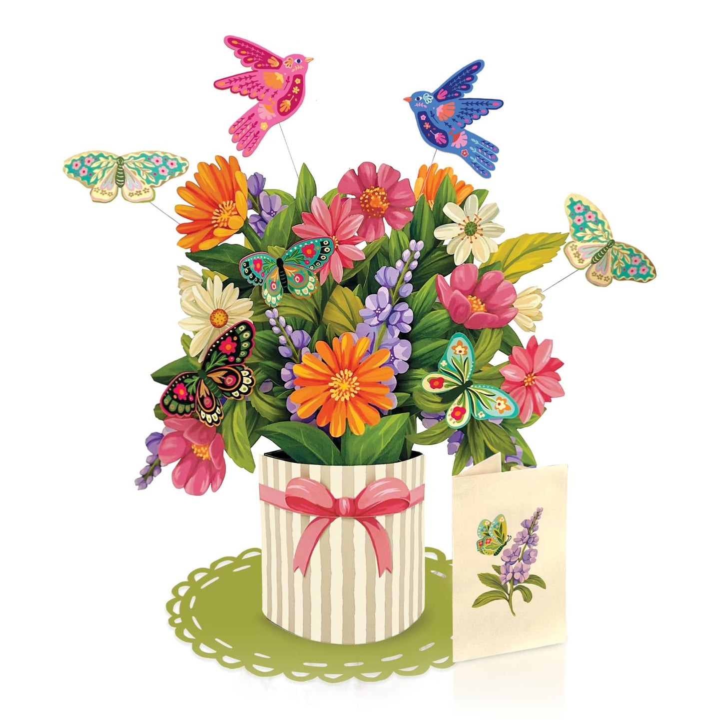 Freshcut Paper Pop Up Cards, Enchanted Garden, 12 Inch Life Sized Forever Flower Bouquet 3D Popup Greeting Card, Birthday Cards, Thank You Card, Blank Notecard & Envelope