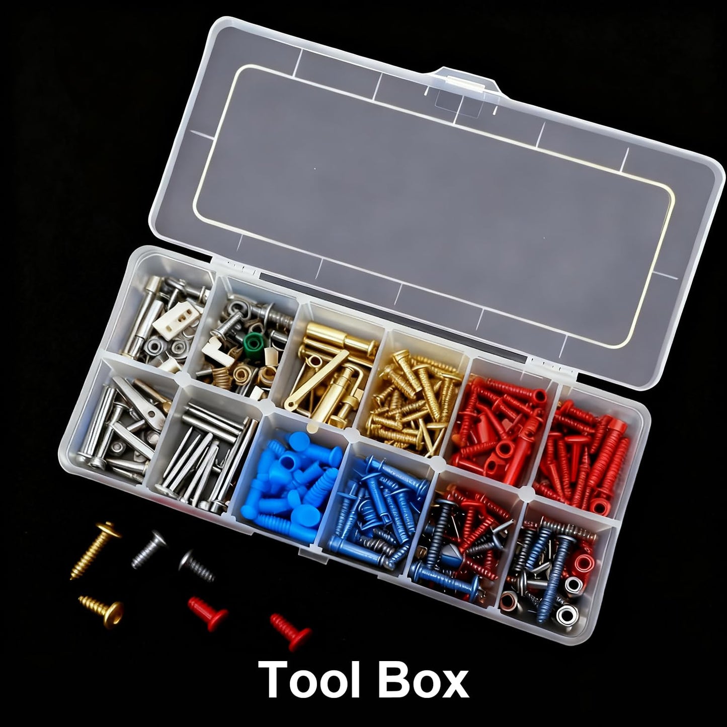 DUOFIRE Clear Plastic Bead Organizer Container Storage Box Adjustable Dividers Removable Grid Compartment for Jewelry Beads Earring Container Tool Fishing Hook Small Accessories(12 Grids)