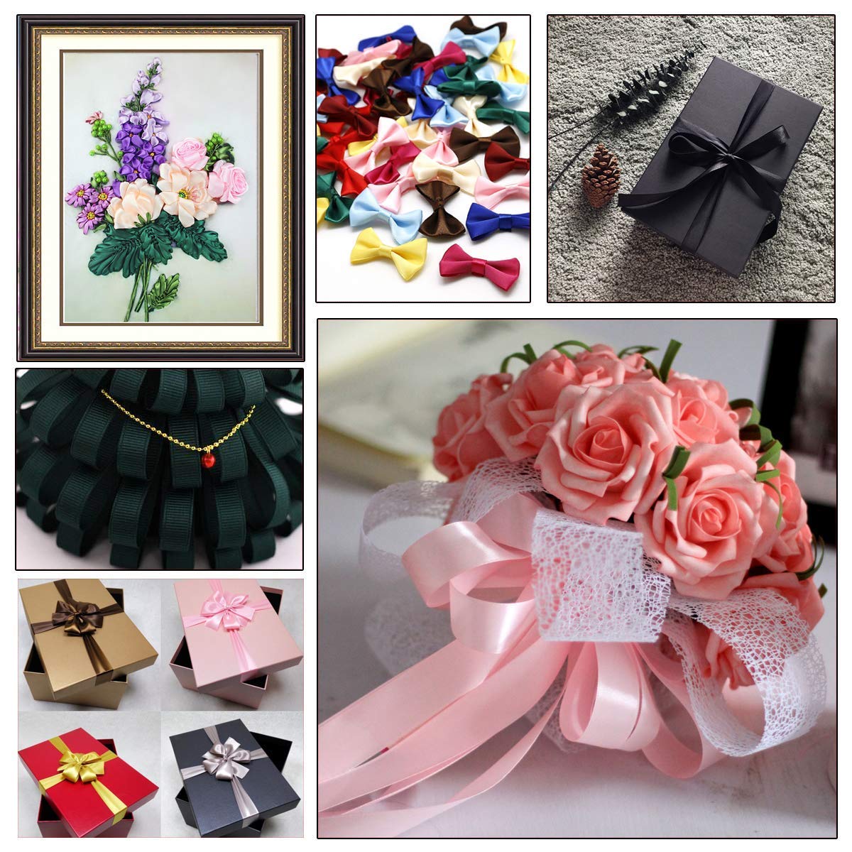 Craft 1 1/2 Inch (40mm) 20Yards Single Face Solid Satin Polyester Ribbon 20 Colors Assorted Bulk Lots Mix (1 1/2", Mix)