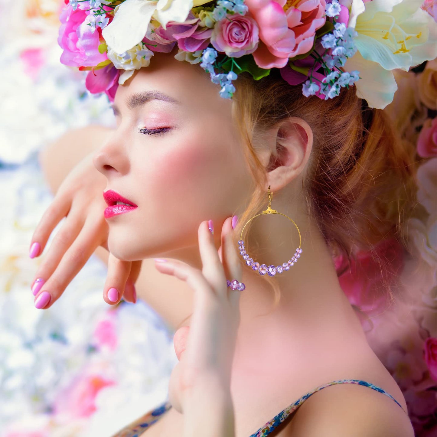 600 Pcs Crystal Glass Beads for Jewelry Making Bulk Faceted Gemstone Rondelle Loose Beads for Bracelet DIY Crafts 8 mm, 6 mm, 4 mm(Purple)