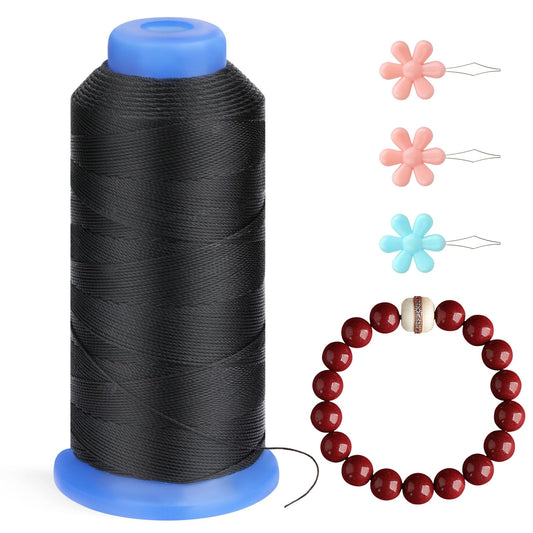 0.55mm Beading Threads, 490 Yards Round Waxed Threads Bracelet Beading Cords Waxed Polyester Cord Waxed Cord for Bracelet DIY Craft Jewelry Making Sewing Craft