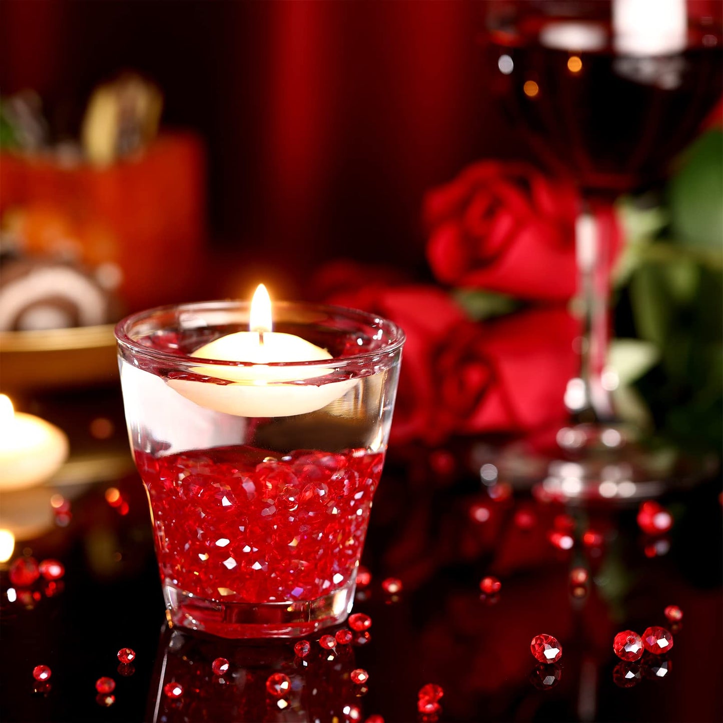 600 Pcs Crystal Glass Beads for Jewelry Making Bulk Faceted Gemstone Rondelle Loose Beads for Bracelet DIY Crafts 8 mm, 6 mm, 4 mm(Red AB Color)