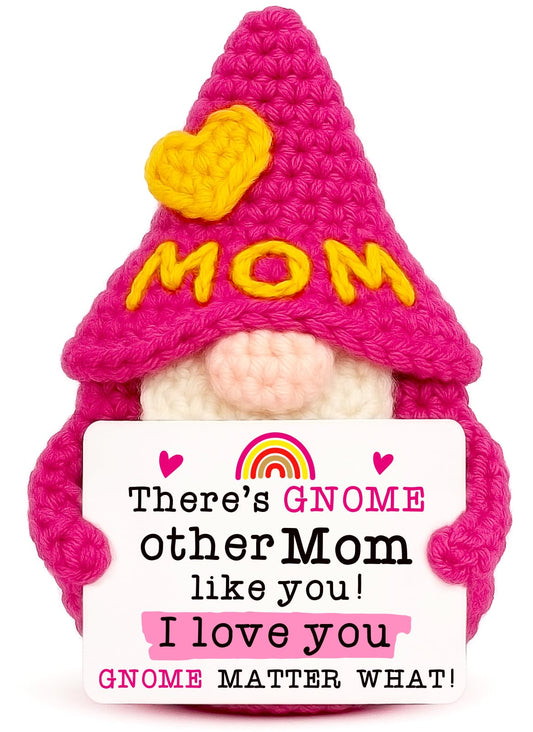 XgiftCreat Mom Gifts for Mothers Day - Funny Mother's Day Birthday Easter Basket Gnome Gift for Mom from Daughter Son, Cute Crochet Gnomes for Mother Mama Mommy I Love You Christmas Stocking Stuffers