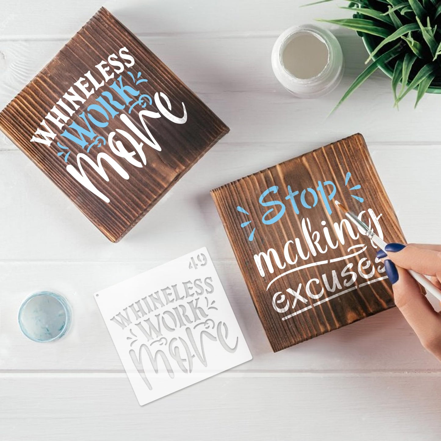 Small Stencils for Painting on Wood Reusable, 3 Inch Reusable Stencil for Craft Ornament Paint Template Stencils for Wall Card Rock Wood Signs Coasters Canvas Home Decor (Bible Words)