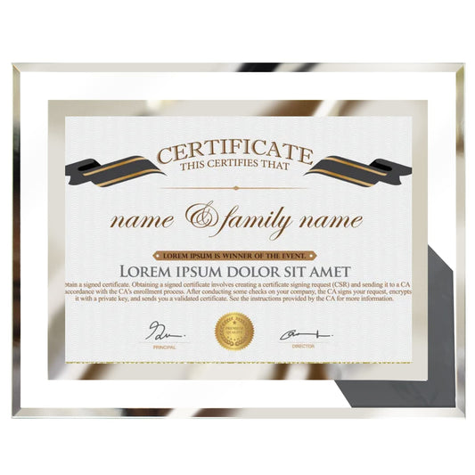 LUCKYLIFE 8.5x11 Picture Frame Glass Certificate Document Frame for Tabletop Display, 1 Pack