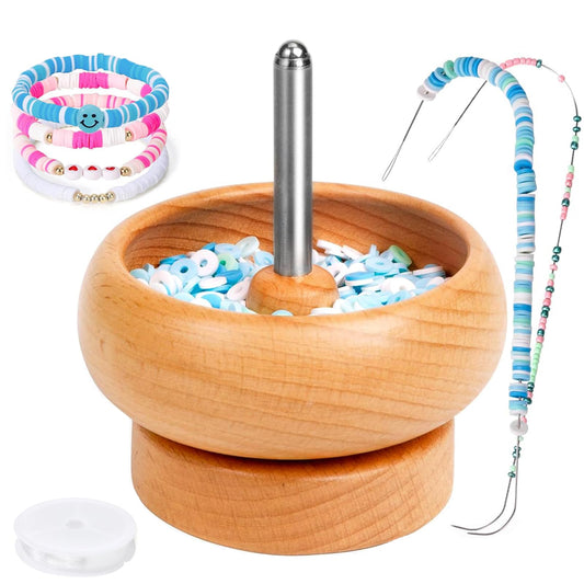 Karsspor bead spinner for Jewelry Making, bead spinner Kit with 3000 PCS Seed Beads, Beading Needles, Beading Tools, Bowl for Waist Chains, Bracelets, Necklaces