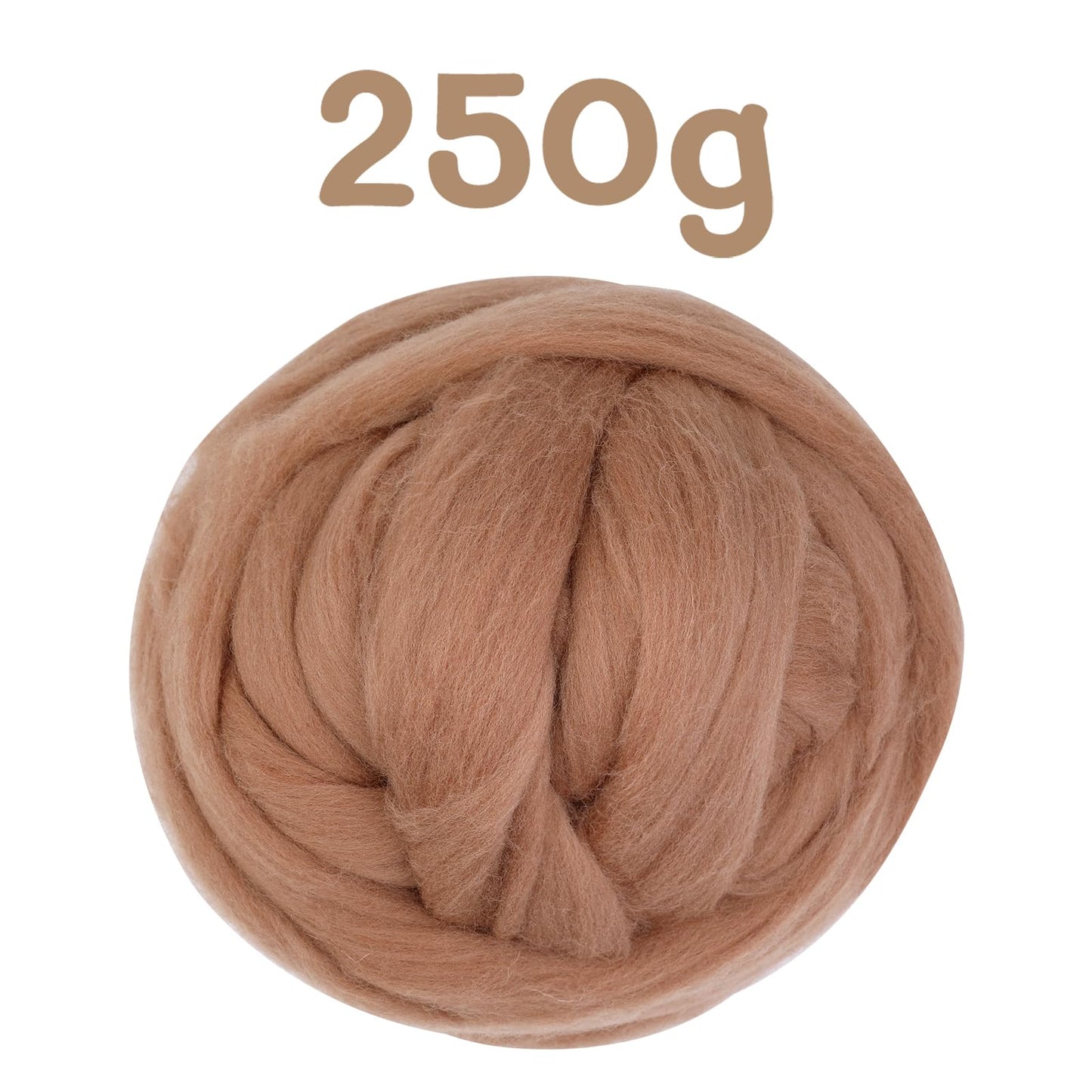 Wool Roving Bulk - 8.82oz Super Wool Chunky Yarn, Wool Roving Top for Needle Felting, Soft Felting Wool Supplies for Hand Spinning, Felting, Blending, Weaving and DIY Craft (Coffee Brown)