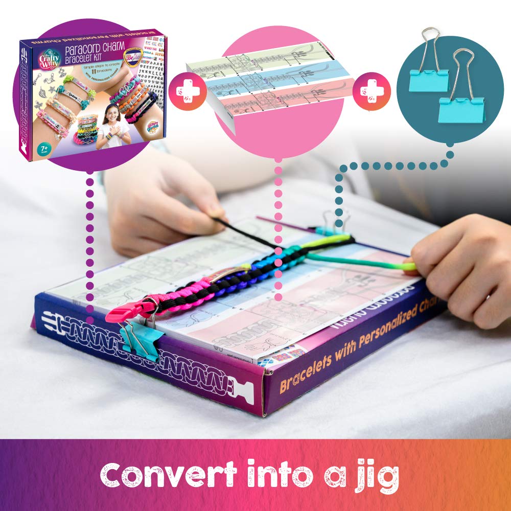 Paracord Bracelet Making Kit with Charms - Art & Craft Gift for Girls Age 8 9 10 11 12 & Teens 13 14 year old. Make Your Own Friendship & Fashion Jewelry for Birthday, Camp & Project Activity