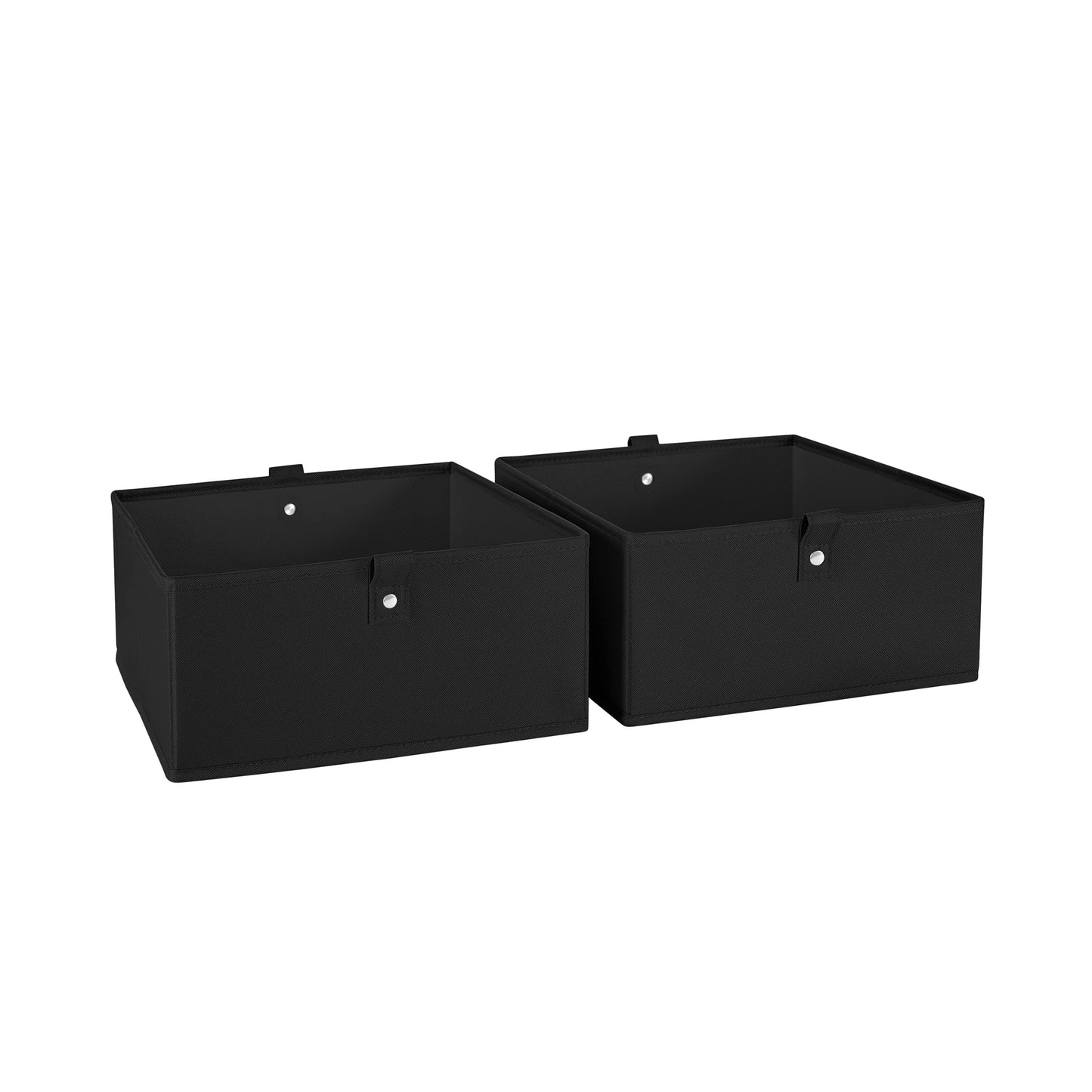2pc Folding Storage Bins Set - 10.5” Bin Organizers with Handles - Black Closet Organizers & Storage for Toys, Games, Shoes - Foldable Cube Storage Organizer Bins for Playroom, Nursery