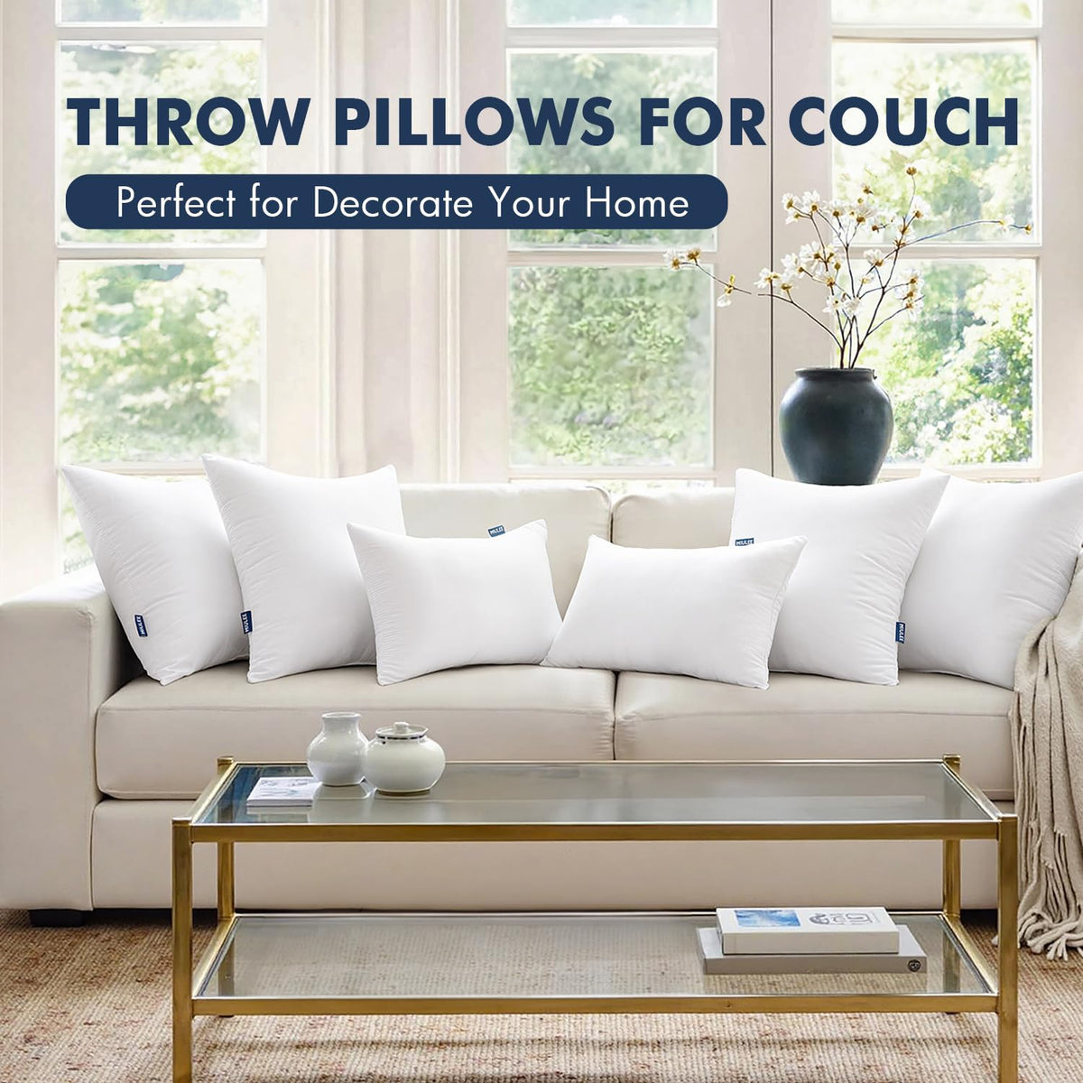 16x24 Throw Pillows Inserts 2 Pack, Decorative Pillows for Couch Bed