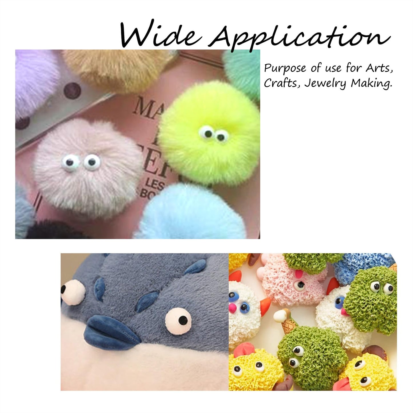 PH PandaHall 240 Sets Safety Eyes 6 Sizes Crochet Eyes Amigurumi Eyes Stuffed Animal Eyes Craft Eyes with Washers for Puppet Teddy Bear Crochet Plush Animal Making 9.5/12/14/15.5/17.5/19.5mm