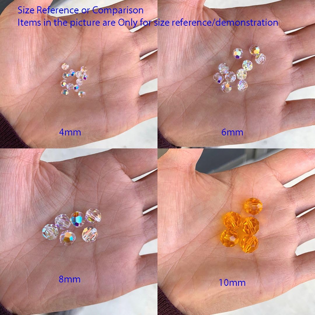 100pcs Adabele Austrian 4mm (0.16 Inch) Small Faceted Loose Round Crystal Beads Light Padparadscha Pink Compatible with 5000 Swarovski Crystals Preciosa SS2R-430