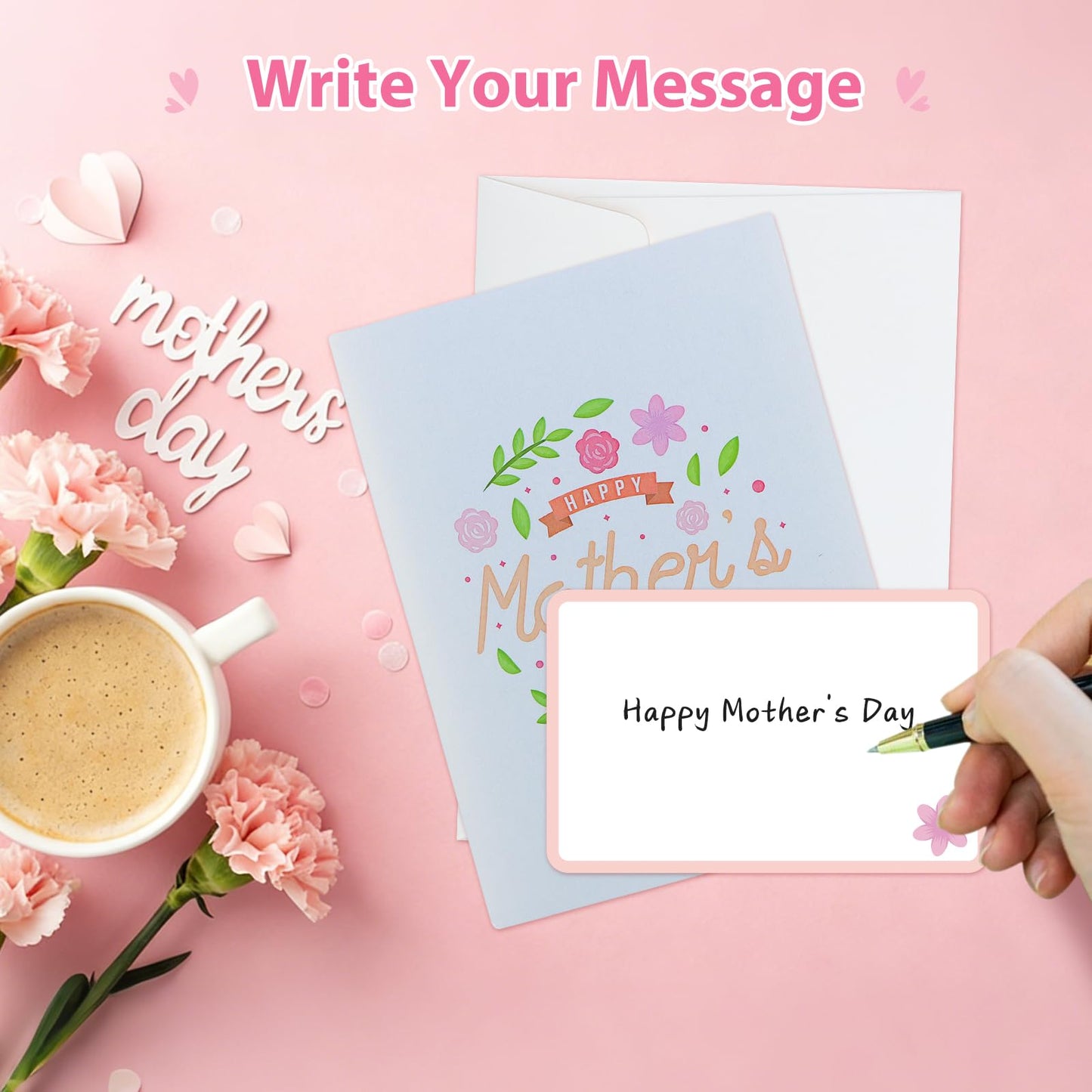FaCraft 3D Pop Up Mothers Day Card - Happy Mothers Day Flower Pop Up Gift Greeting Card with Envelope with Blank Insert for Best Mom Women Wife Daughter Grandma