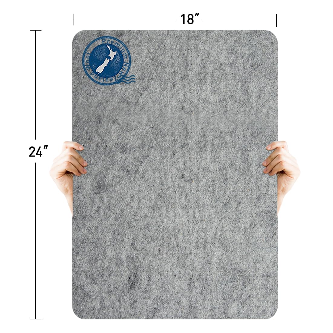 ZOMONETI 24" x 18" Wool Pressing Mat 100% New Zealand Felted Wool Ironing Mat Pad Blanket for Quilter, Sewing, Quilting Supplies and Notions