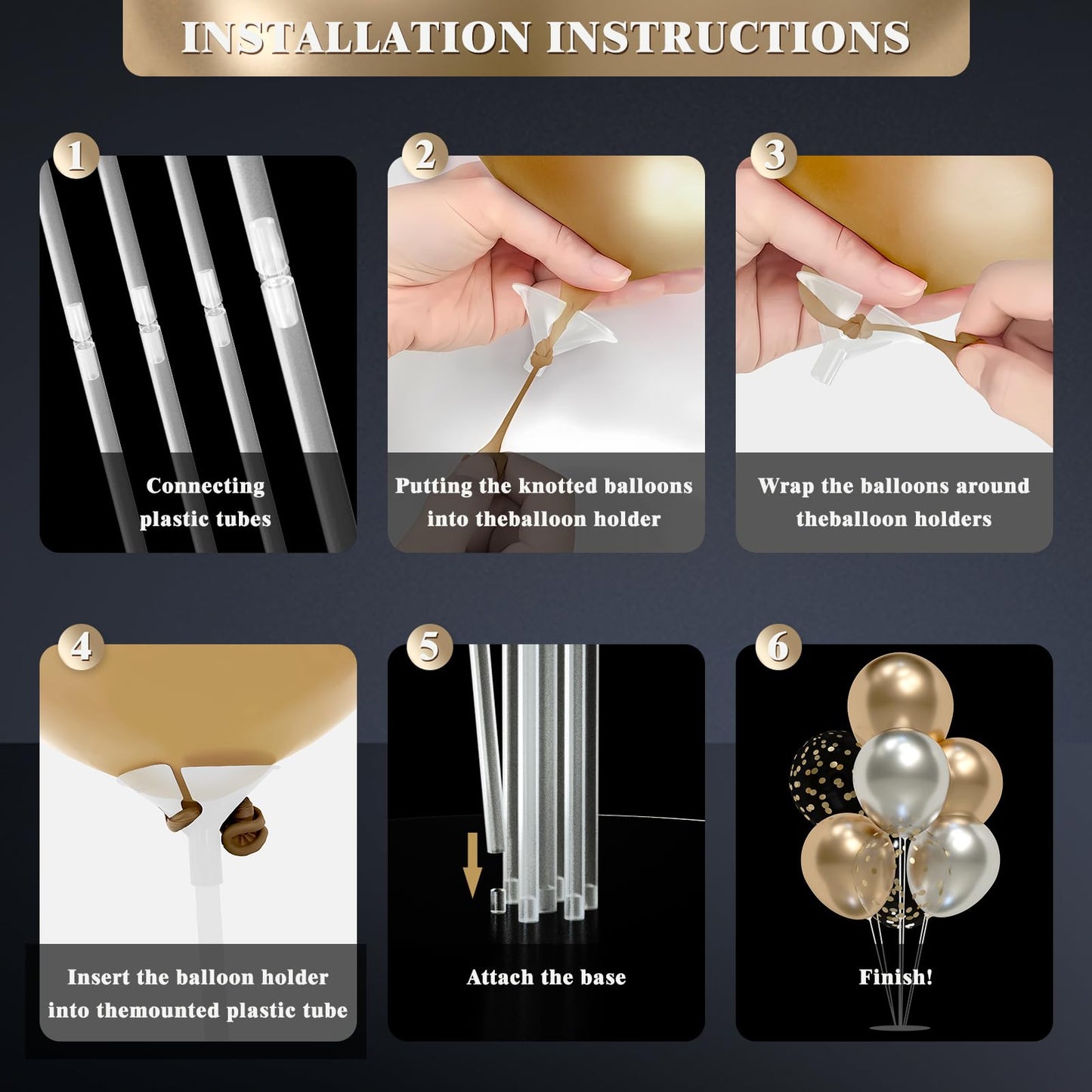 Balloon Stand 8 Set Balloon Sticks with Base Balloon Stands, Balloon Arch Stand for Birthday Decorations, Balloon Arch Kit for Table Balloon Holders for Party Decorations New Year Halloween Wedding