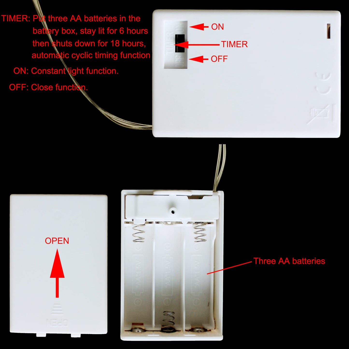 CVHOMEDECO. Gold Glittered 3D Tree Top Star with Warm White LED Lights and Timer for Christmas Tree Decoration and Holiday Seasonal Décor, 8 x 10 Inch