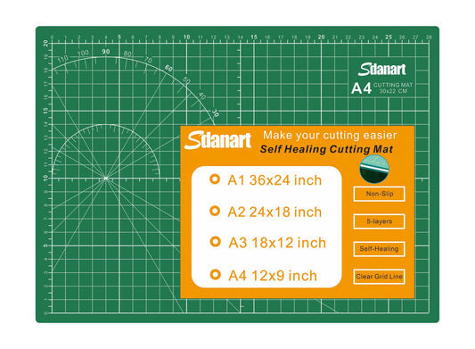 Sdanart Self Healing Cutting Mat: 9"×12" Double Sided 5-Ply Rotary Cutting Board for Sewing, Crafts, Quilting, Fabric, Hobby, Art Project