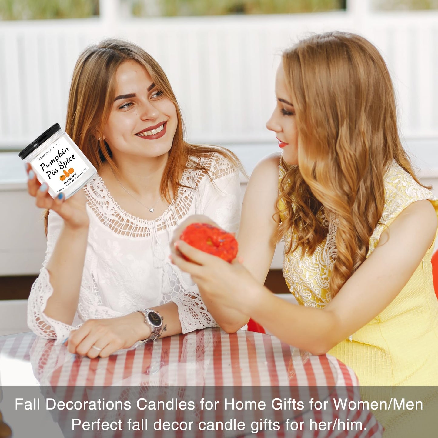 Fall Candles, Pumpkin Cinnamon Spice Candle, Fall Decor, Fall Decor Candles for Home, Fall Decorations for Home, Fall Pumpkin Cinnamon Spice Scented Candles - 9 Oz Fall Candles Gifts for Women