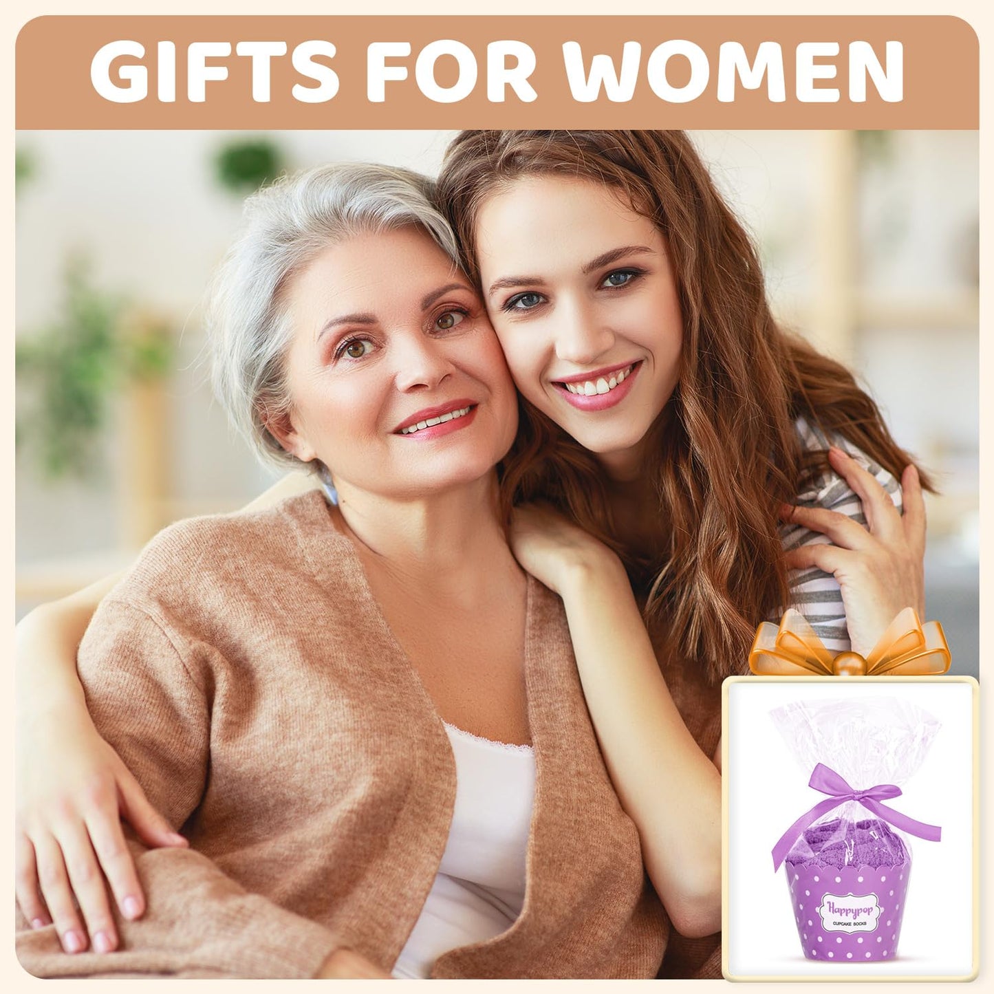 HAPPYPOP Mothers Day Gifts for Grandma - Nana Socks from Grandkids Grandchildren, Birthday Socks for Grandmother
