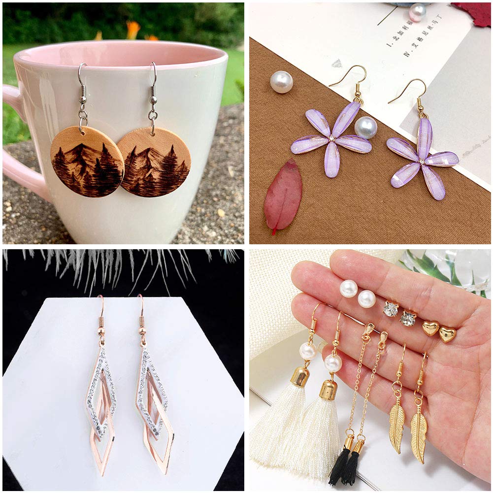 Earrings Hooks for Jewelry Making, Anezus 2000Pcs Earring Making Supplies Kit with Fish Hook Earrings, Earring Cards, Jewelry Plier, Earring Backs and Jump Ring for Jewelry Making and Earring Repair