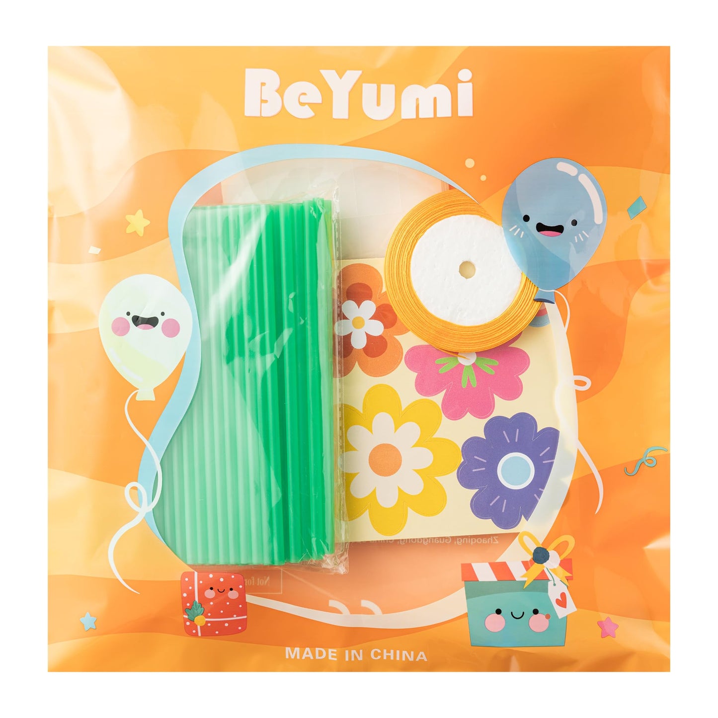 BeYumi Flower Bouquet Craft Kit - 24Pcs Mother's Day Flower Bouquet Craft for Kids Make Your Own Bunch of Flowers Teacher Appreciation Week DIY Thankful Gift Set School Classroom Home Fun Activities