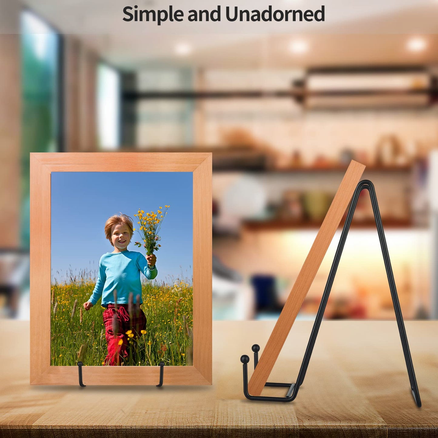 IBosins 5 Pack 8 Inch Plate Holder Display Stands, Large Metal Black Frame Stand for Picture, Book, Photo Easel, Creation, Collectibles