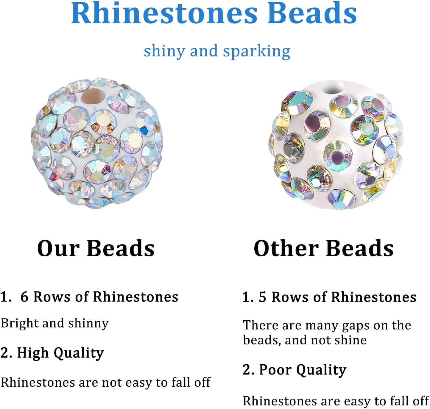 PH PandaHall 10mm Crystal Beads Rhinestones Beads 100pcs Pave Disco Ball Beads Mixed Color Polymer Clay Diamond Round Beads for Summer Bling Pen Bracelet Necklace Earring Jewelry Making Christmas