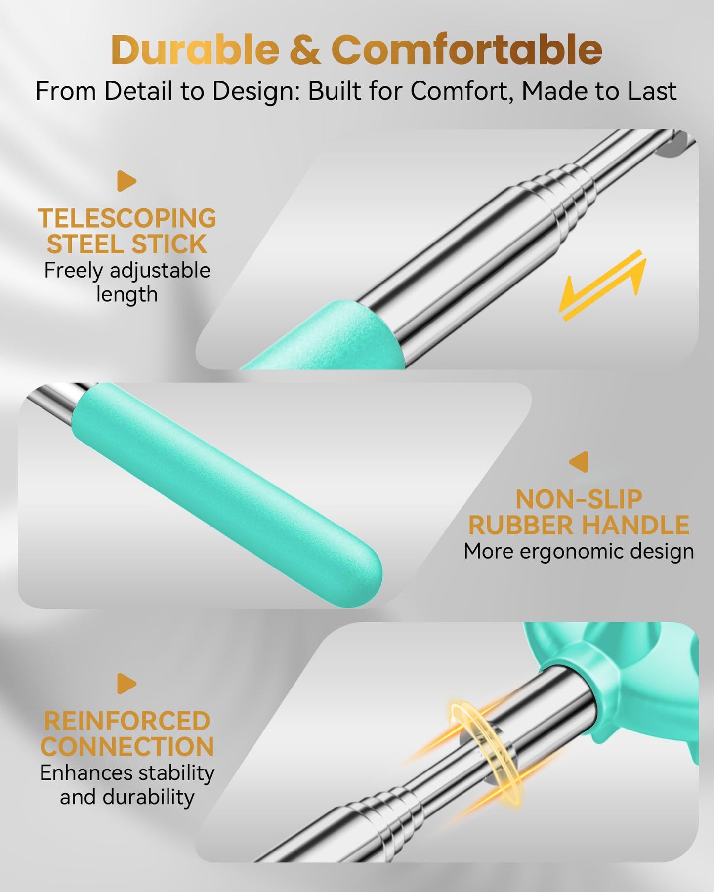 Telescoping Back Scratcher with 5 Detachable Heads, Fathers Day Dad Gifts for Husband, Dad, Men, Women, Practical Birthday Gifts for Men, Adults with Gift Box