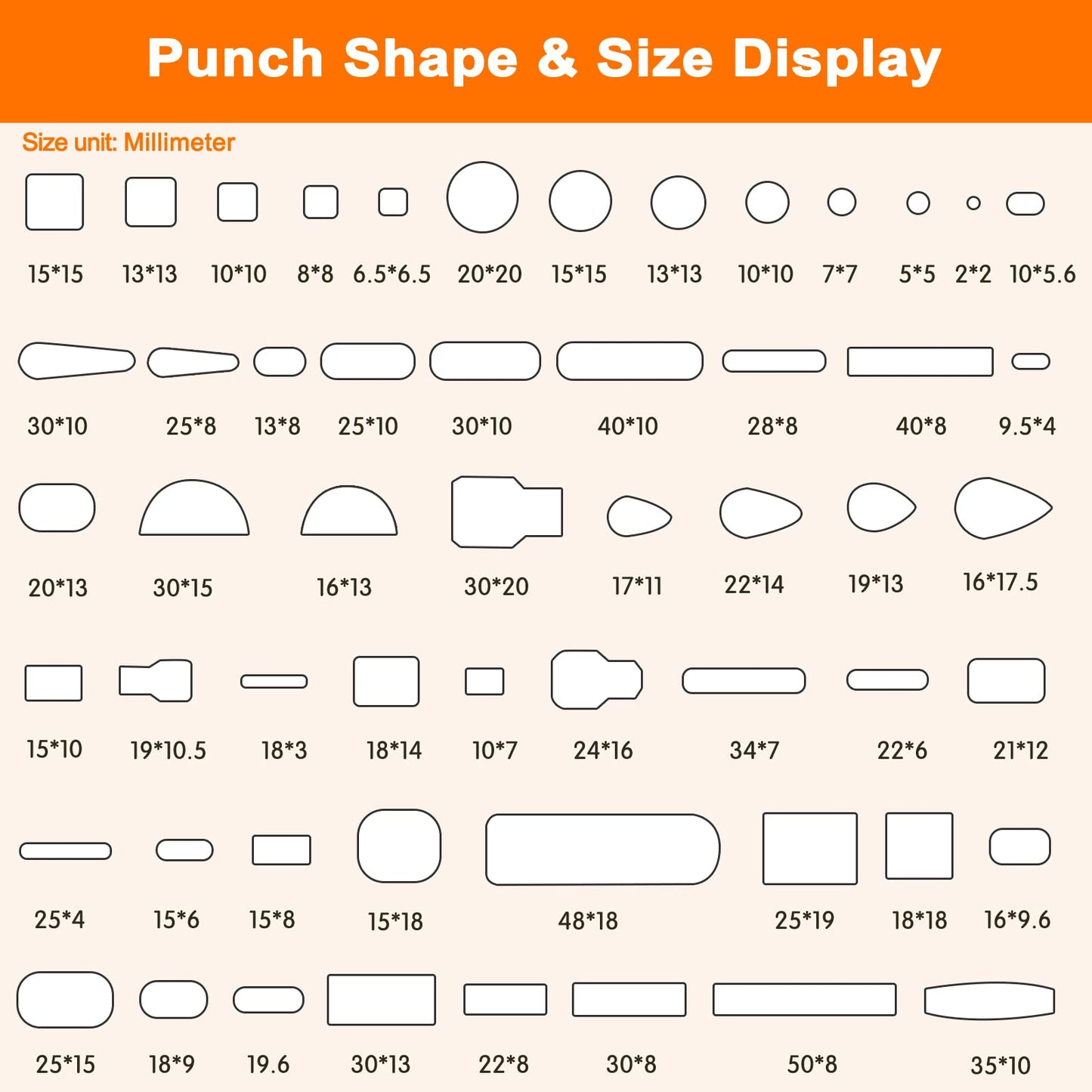 YKSPLUSK 56 Pieces Leather Hole Punch Set, Leather Cutting Dies Kit with Storage Case & Mat, Multiple Shapes Hole Punch Tool for Belts, Hollow Punch Cutter Tool for Handmade DIY Crafts