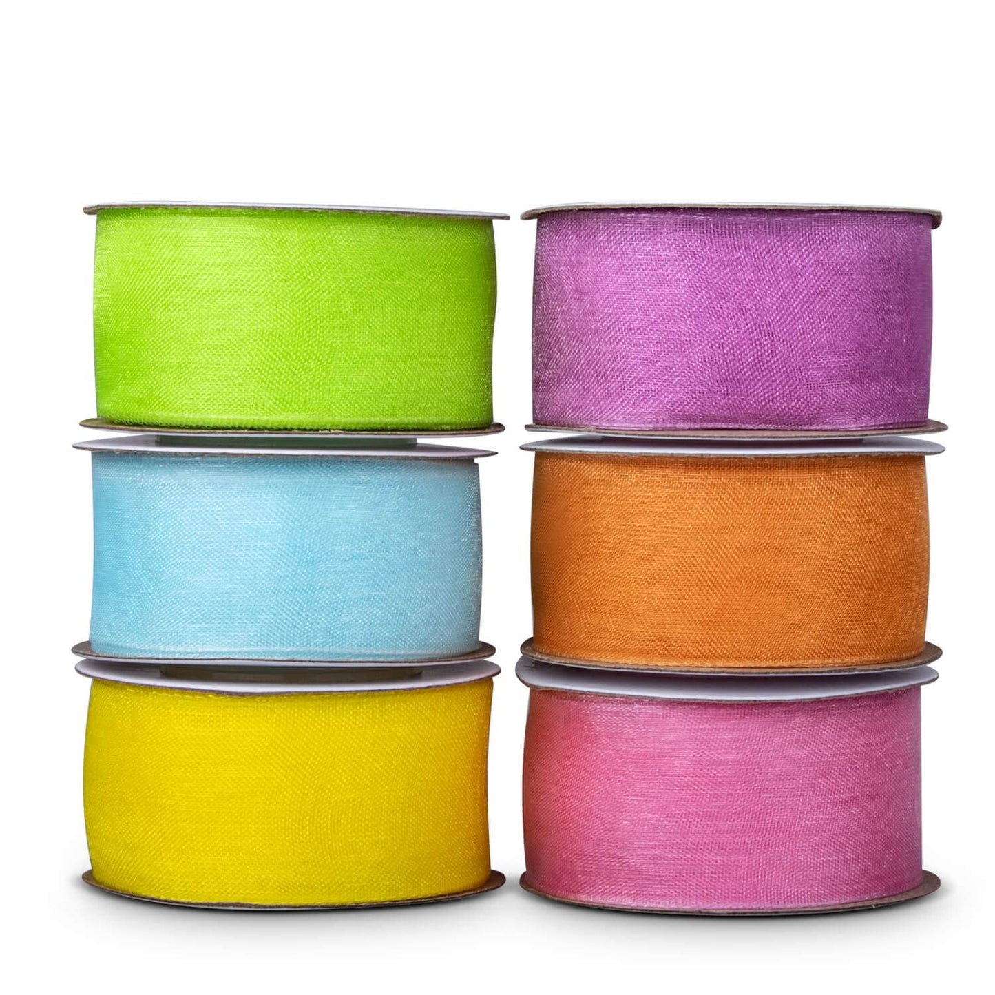 6 Spools Ribbon Sheer Chiffon Ribbon Gift Wrapping Ribbon Summer Ribbon Organza Ribbon for Crafts, 1 Inch Wide 60 Yards